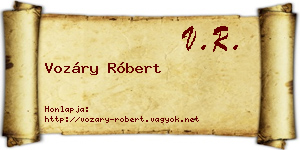Vozáry Róbert névjegykártya
