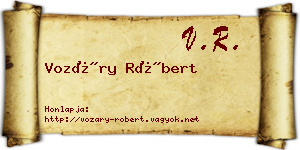 Vozáry Róbert névjegykártya